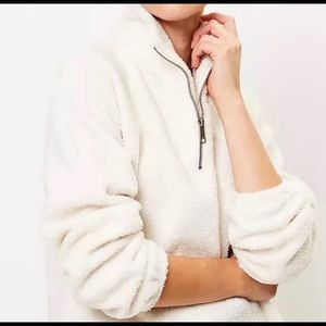 LOFT petite half zip Sherpa sweatshirt